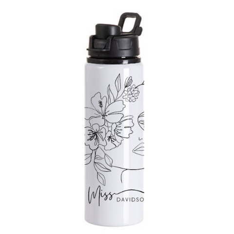 BEST TEACHER 750 ML WATER BOTTLE: LINE ART DESIGN