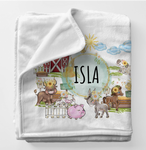 'FARM-TASTIC' PERSONALISED RECEIVING BLANKET