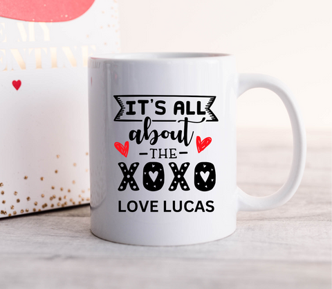 IT'S ALL ABOUT THE XOXO PERSONALISED MUG