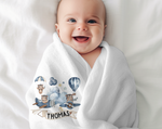 'IT'S PLANE TO SEE YOU'RE THE CUTEST' PERSONALISED RECEIVING BLANKET