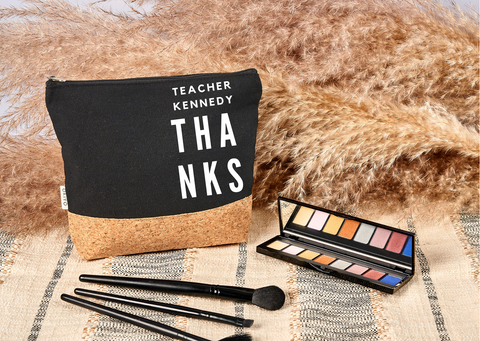 'THANKS' TEACHER PERSONALISED COTTON COSMETIC BAG