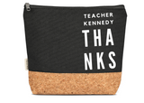 'THANKS' TEACHER PERSONALISED COTTON COSMETIC BAG