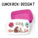 BACK TO SCHOOL PERSONALISED LUNCH BOX: DESIGN 7 FOREST FRIENDS