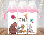 'FOREST FRIENDS' 8 OZ 240ML PERSONALISED BABY BOTTLE