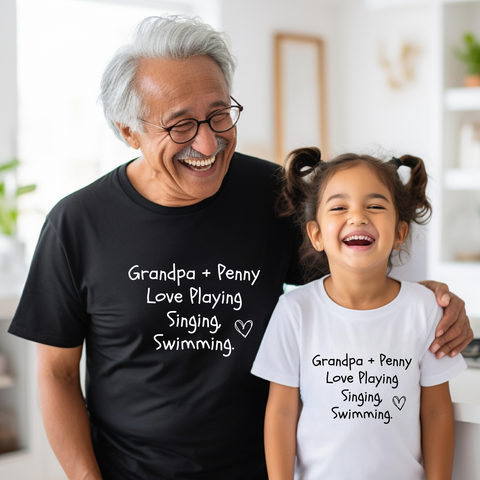 OODLES OF DOODLES GRANDPA & ME MATCHING LOVE LETTER T-SHIRTS