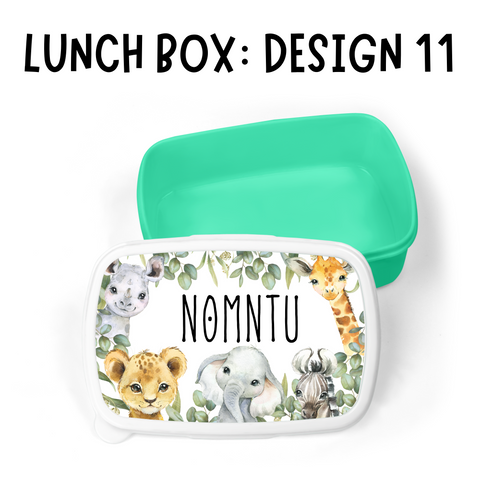 BACK TO SCHOOL PERSONALISED LUNCH BOX: DESIGN 11 AFRICAN ANIMALS