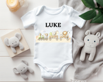 'SAFARI TRAIN' PERSONALISED BABY GROW