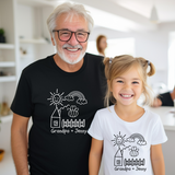 OODLES OF DOODLES GRANDPA & ME MATCHING  DRAWING T-SHIRTS