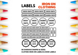 IRON ON CLOTHING LABELS