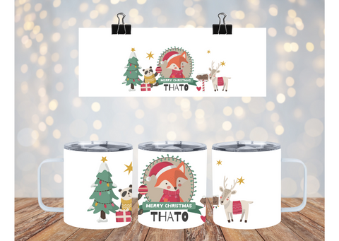 PERSONALISED CHRISTMAS STAINLESS STEEL MUG: DESIGN 2