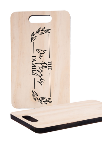 'CHOP CHOP SLICE' PERSONALISED FAMILY BAMBOO CUTTING BOARD