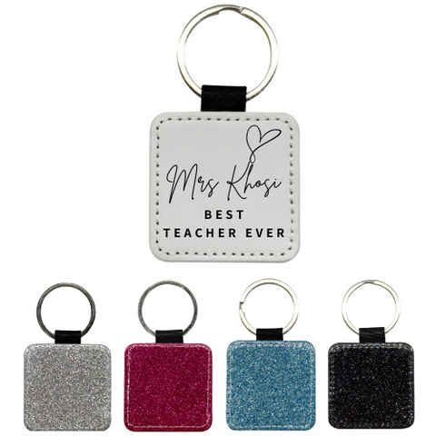 'YOU ARE GLITTER-LY THE BEST' PERSONALISED TEACHER KEYRING