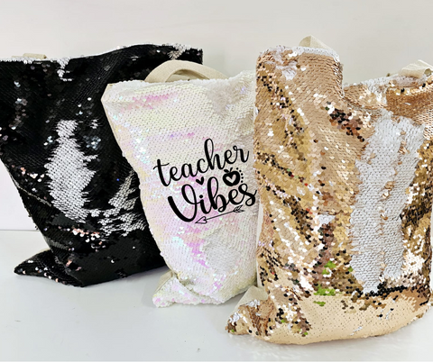 'TEACHERS SPARKLE' SEQUIN PERSONALISED TOTE BAG