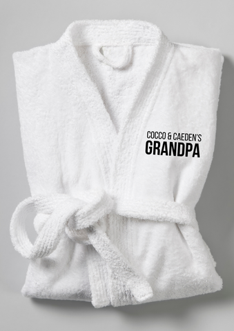 'OUR GRANDPA' FLEECE BATHROBE - EMBROIDERED FRONT