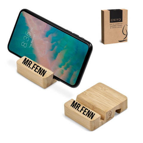 PERSONALISED BAMBOO PHONE & TABLET STAND