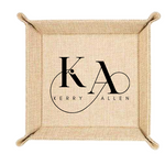 BURLAP PERSONALISED MONOGRAM TRINKET TRAY