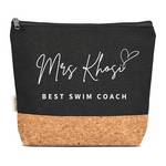 'BEST SWIM COACH' PERSONALISED COTTON COSMETIC BAG