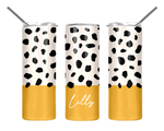 'BE SPOTTED' WITH THIS WILD MUSTARD LEOPARD PERSONALISED TUMBLER