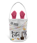 'I EAR IT'S EASTER' PERSONALISED BUNNY EAR TREAT BAG (PINK & GREEN)