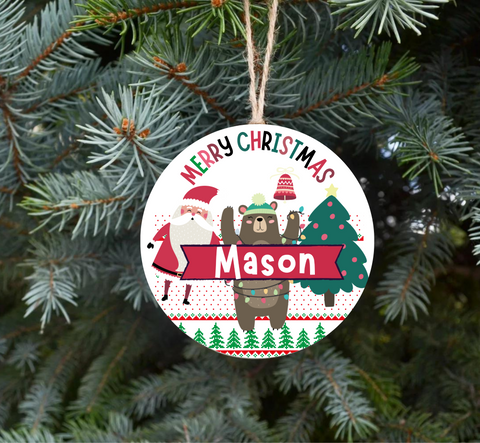 'CHRISTMAS CHEER' PERSONALISED CERAMIC ORNAMENT