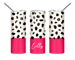 'RARE BEAUTY' PINK LEOPARD PERSONALISED TUMBLER