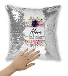 PERSONALISED DRAGON FLY DESIGN FLIP SEQUIN PILLOW (SILVER)