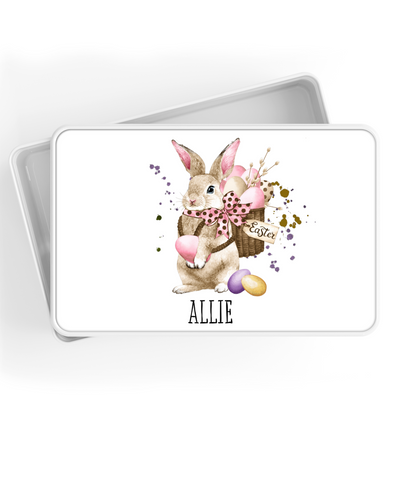 'PINK WITH EGG - CITEMENT' EASTER PERSONALISED TREAT TIN