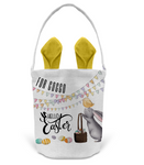 'I EAR IT'S EASTER' PERSONALISED BUNNY EAR TREAT BAG (PINK & GREEN)