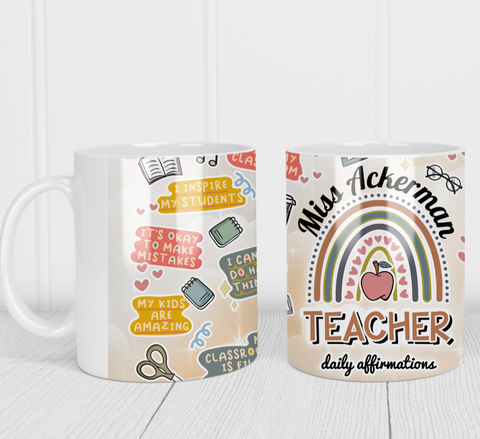 'POSITIVE AFFIRMATION' PERSONALISED TEACHER MUG