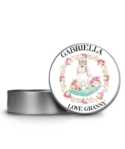 'PRINCESS BUNNY' PERSONALISED EASTER TREAT TIN - DESIGN 1