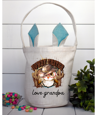 'HOWDEE EASTER' PERSONALISED BUNNY EAR TREAT BAG