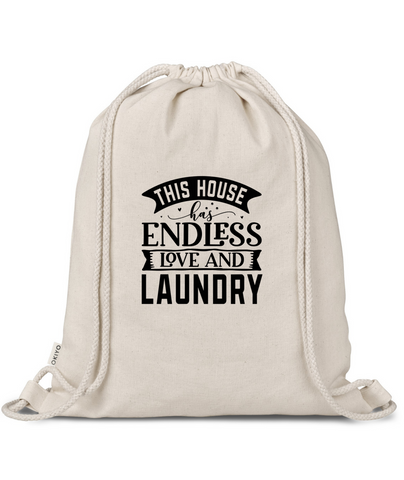 'THIS HOUSE HAS ENDLESS LAUNDRY'  PERSONALISED LAUNDRY BAG 41 CM