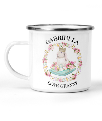 'PRINCESS BUNNY' PERSONALISED ENAMEL CUP DESIGN 1