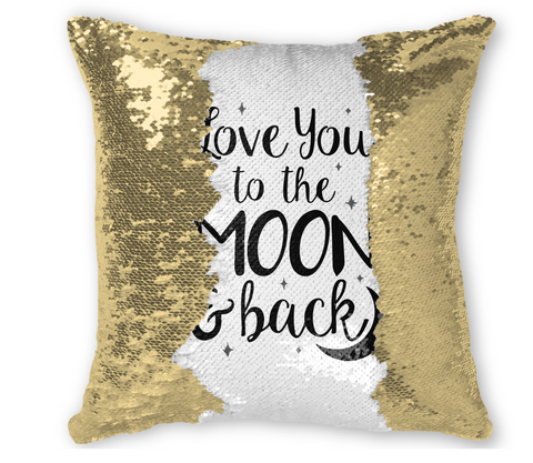 'TO THE MOON' PERSONALISED MAGICAL FLIP SEQUIN PILLOW