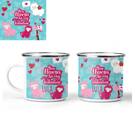 'YOU LLAMA BE MY VALENTINE' PERSONALISED ENAMEL CUP