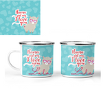 'LLAMA JUST SAY I LOVE YOU' PERSONALISED ENAMEL CUP