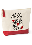 'TIC TAC TOE I LOVE YOU SO' RED PERSONALISED MAKEUP BAG