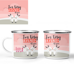 'I'M VERY FAWNED OF YOU' PERSONALISED ENAMEL CUP