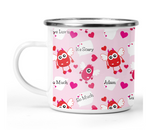 'EYE LUV U SO MUCH IT'S SCARY' PERSONALISED ENAMEL CUP