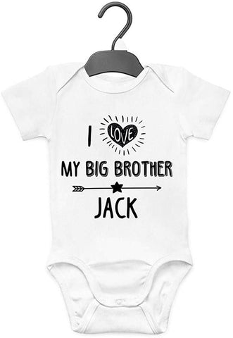 'I LOVE MY BIG BROTHER/SISTER' PERSONALISED BABY GROWS