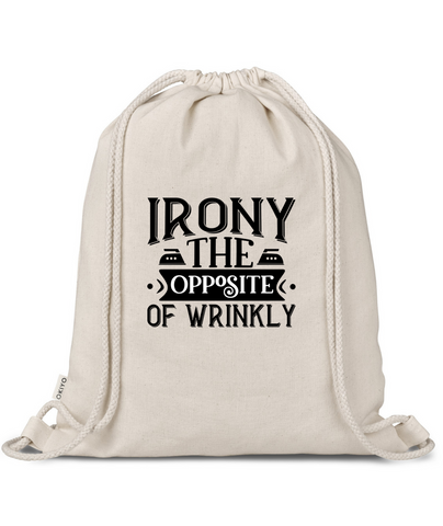 'IRONY - THE OPPOSITE OF WRINKLY' PERSONALISED LAUNDRY BAG 41 CM