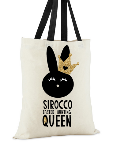 'EASTER HUNTING QUEEN' PERSONALISED COTTON TOTE BAG