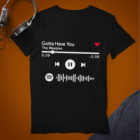 CUSTOM 'SPOTIFY YOUR FAVOURITE SONG' T-SHIRT