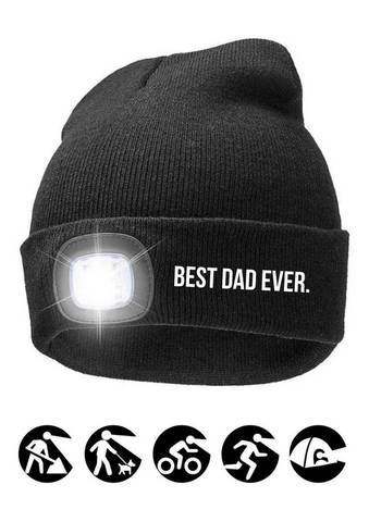 'THE GREAT OUTDOORS DAD' LED LIGHT BEANIE