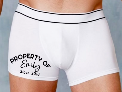 'PROPERTY OF' PERSONALISED MEN'S BOXER SHORTS