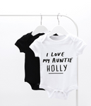 'I LOVE MY AUNTY/UNCLE' PERSONALISED BABY GROWS