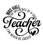 'THE INFLUENCE OF A GOOD TEACHER' FLIP SEQUIN CUSHION (SILVER)