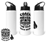 'FREAKIN AWESOME COACH' PERSONALISED SPORTS BOTTLE