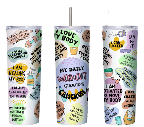 MY DAILY WORKOUT MOTIVATION  - PERSONALISED 20 OZ TUMBLER