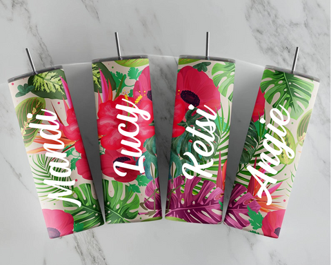 TROPICAL HAWAII PERSONALISED SUMMER  TUMBLER 20 OZ